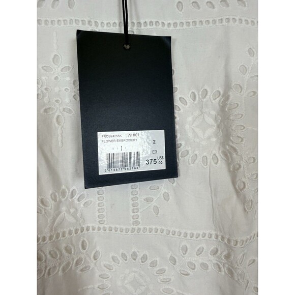 The Kooples Paris White Eyelet Shift Dress Short sleeve Lined NWT Sz 2 - Picture 5 of 7
